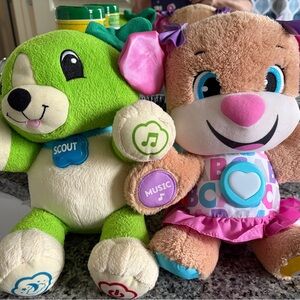 My Pal Scout and Violet Interactive Plush Toys - Green and Brown